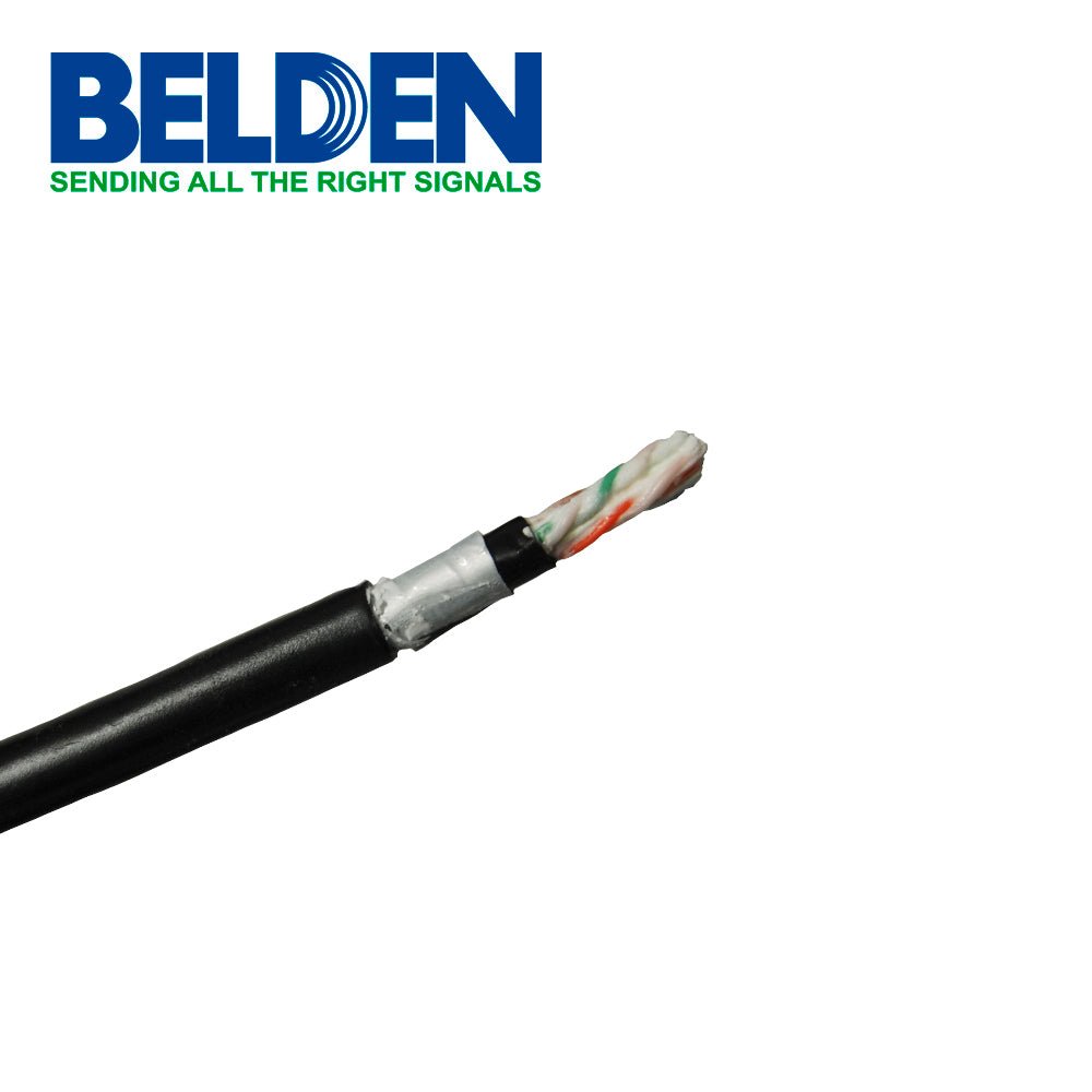 Cable UTP Cat6a Belden Osp6au 0101000 Forro Polietileno Planta Externa Osp Negro 4 Pares Con Gel 500 Mhz Calibre 23 Awg 100% Cobre Uso Exterior 10gbase-t wi-fi 6 poe++ hdbaset Bobina 305 Metros - SILYMX