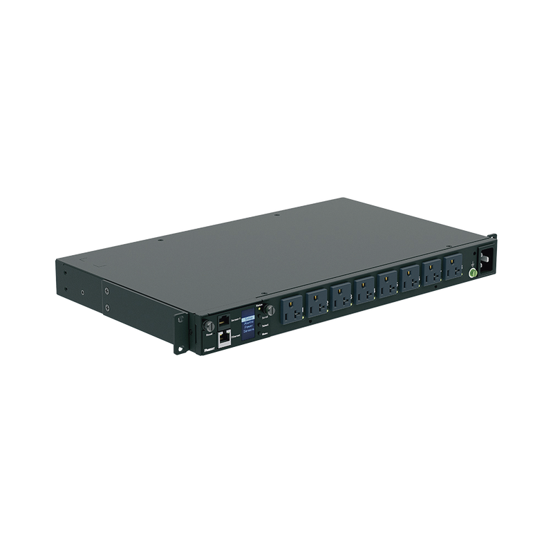 PDU Switchable y Monitoreable por Toma (MS) p/Distrib de Energía Enchufe de Entrada NEMA 5-15P Con 8 Salidas 5-20R Horizontal 19in 120 Vca 15 Amp 1UR - SILYMX