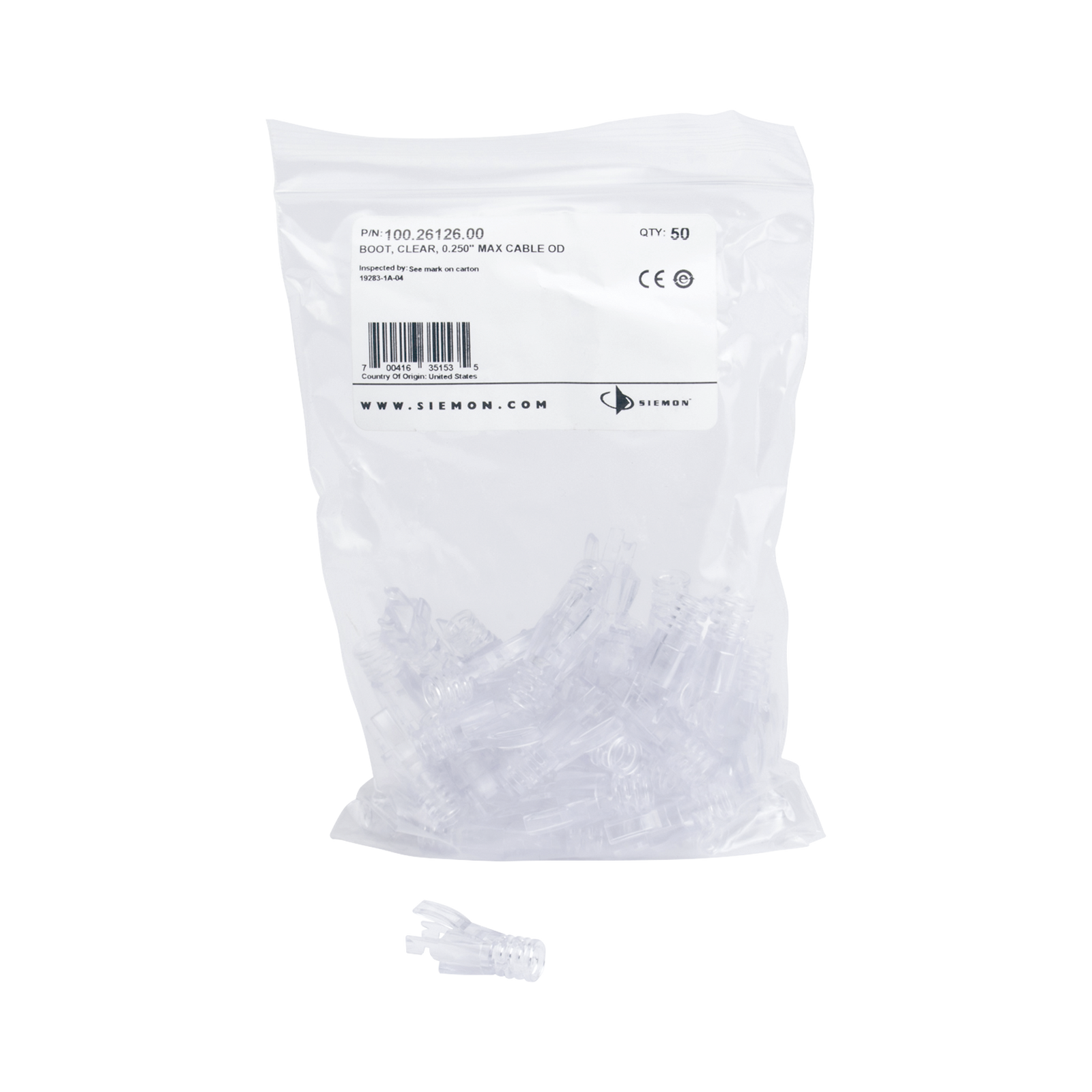 Bota Protectora Opcional Para Plug P6U-8-8 de Siemon Bolsa con 50 piezas - SILYMX