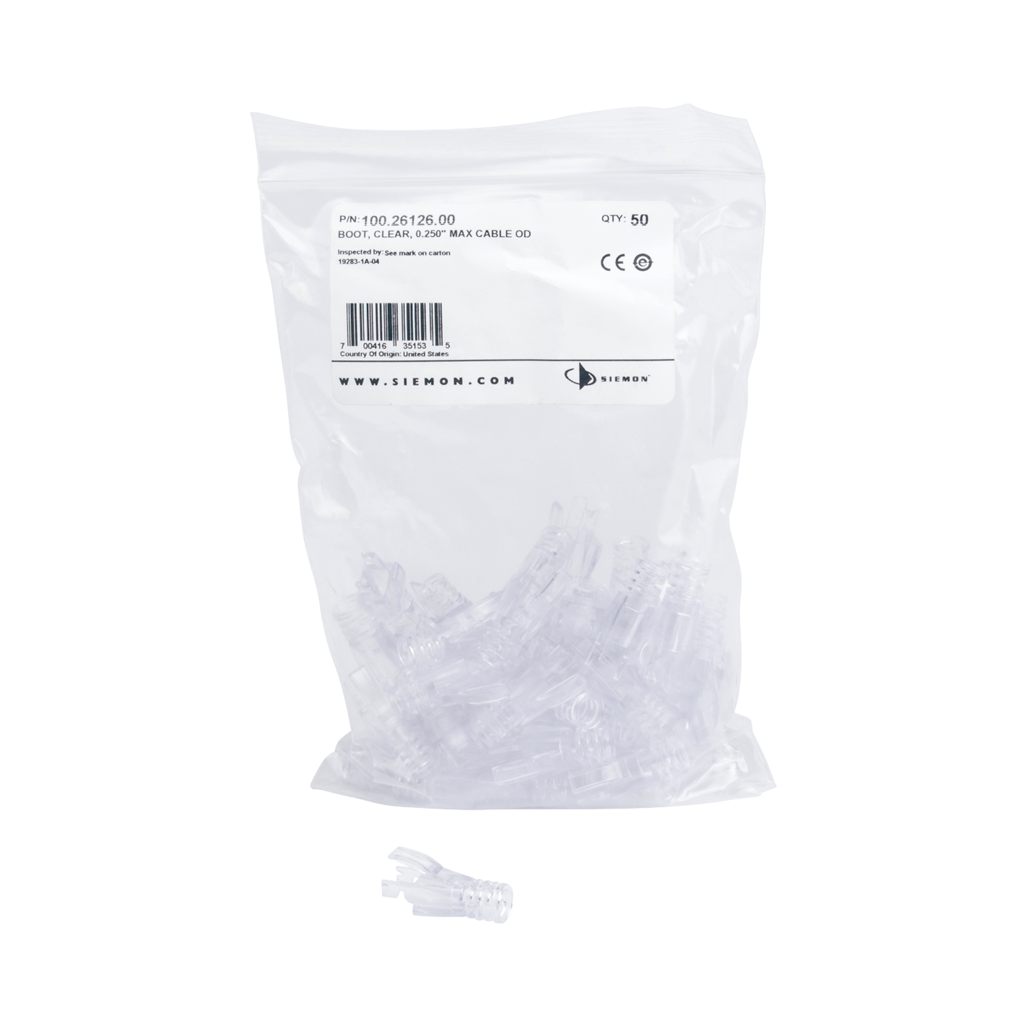 Bota Protectora Opcional Para Plug P6U-8-8 de Siemon Bolsa con 50 piezas - SILYMX