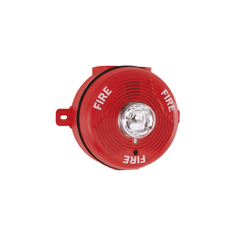 Sirena con Lámpara Estroboscópica para Exterior, Montaje en Techo, Nivel de Candelas Seleccionable, Color Rojo - SILYMX