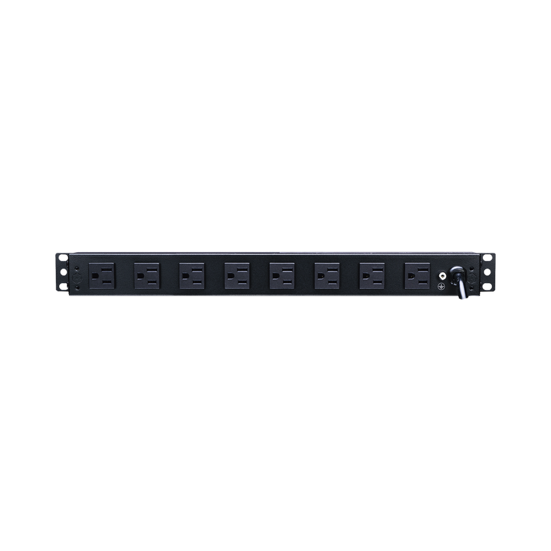 PDU Básico Para Distribución de Energía, Con 8 Tomas NEMA 5-15R Traseras y 2 Tomas 5-15R Frontales, 1UR, 15 Amp, 120 Vca - SILYMX