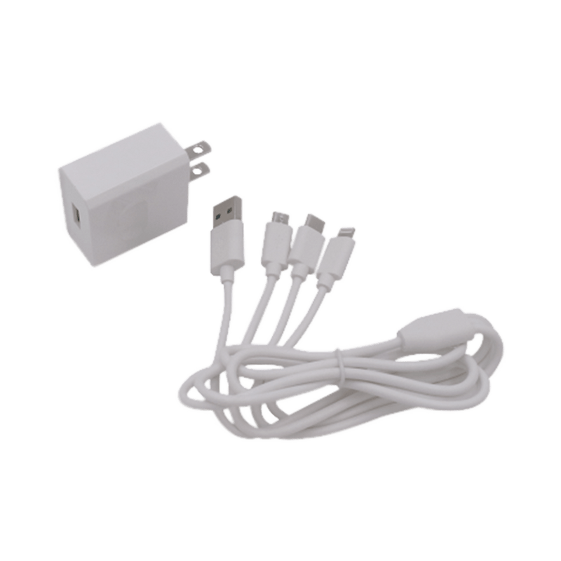 Cargador de pared de 5 Vcd 2A / Multi-puertos / USB-C, Micro USB, Lightning - SILYMX