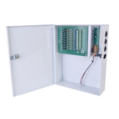 Fuente de Poder Profesional de 12 Vcc @ 20 A / Soporta 18 Cámaras / Capacidad de Batería de Respaldo (No Incluida) / Voltaje de Entrada de 96-264 Vca - SILYMX