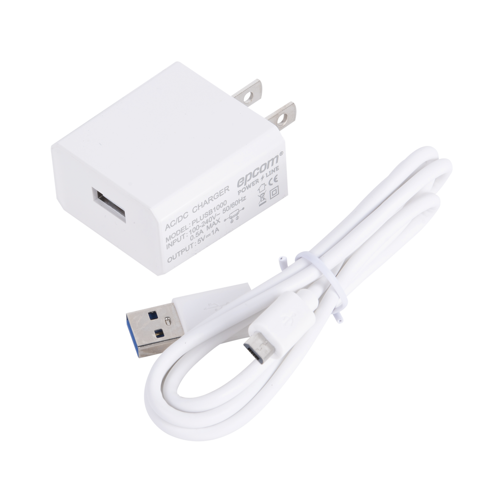 Cargador USB Profesional de 1 Puerto / 5 VCC / 1 Amper Para Smartphones y Tablets / Voltaje de Entrada de 100-240 VCA