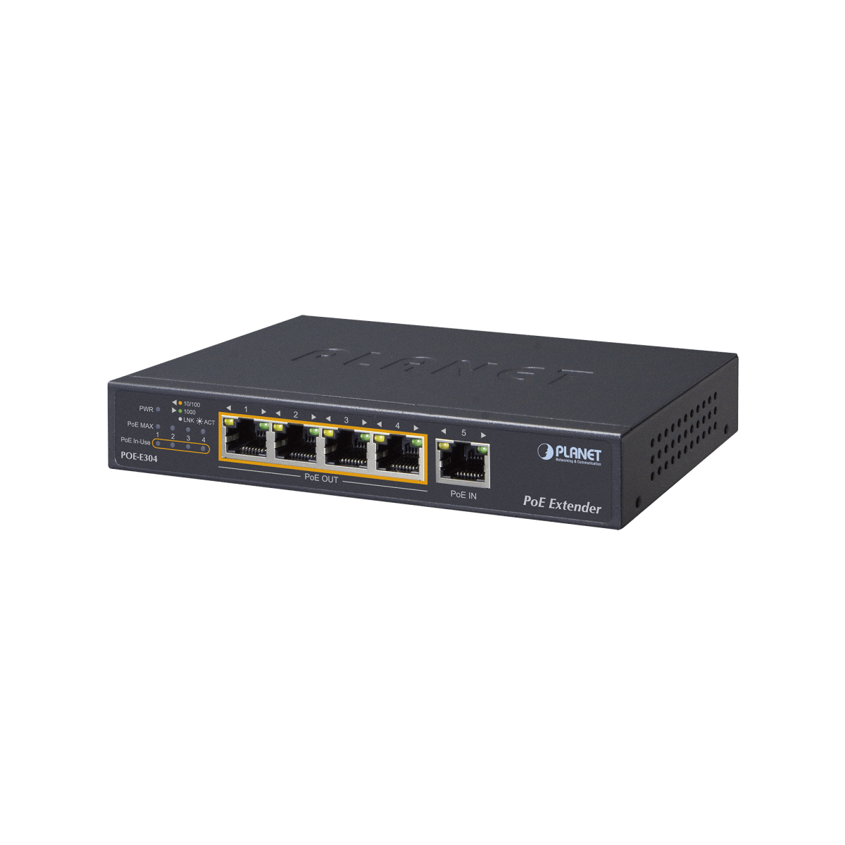 Extensor Ultra PoE de 65 Watts Con 4 Puertos Gigabit de Salida 802.3 af/at - SILYMX