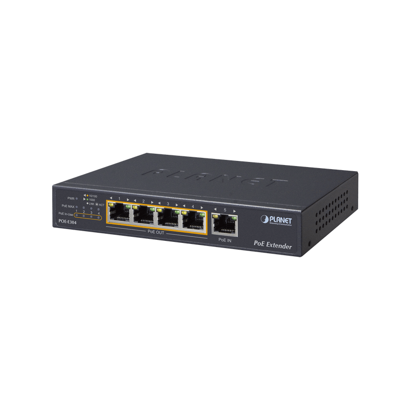 Extensor Ultra PoE de 65 Watts Con 4 Puertos Gigabit de Salida 802.3 af/at - SILYMX