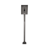 Poste y Cubierta industrial para montaje de Porteros IP Fanvil y Grandstream, altura de 1.2 metros, pintura electrostática color gris. - SILYMX