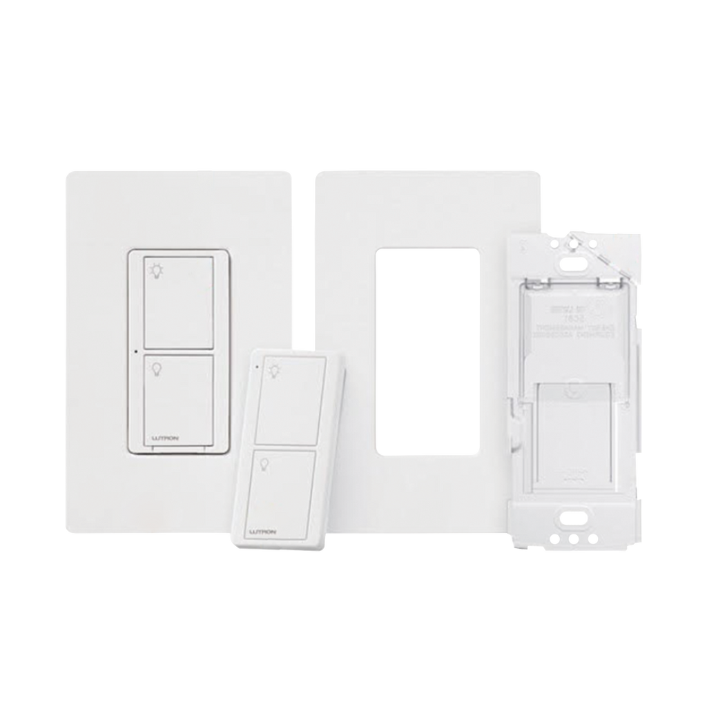 Kit, Apagador, base para empotrar en pared el control remoto PICO, tapa, ideal para el control de iluminación, integrable al HUB de Caseta y su App - SILYMX