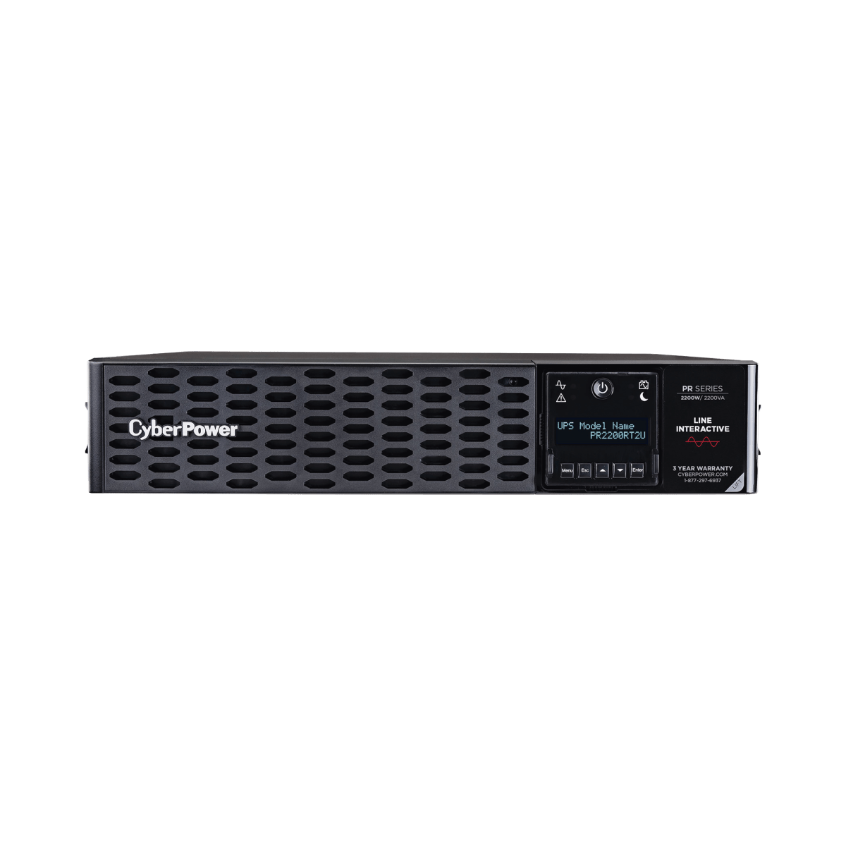 UPS CYBERPOWER de 2200 VA/2200 W Entrada 120 Vca NEMA L5-30P Onda Senoidal Pura Torre o Rack 2 UR Con 8 Tomas NEMA 5-20R PR2200RT2U - SILYMX