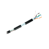 Bobina de cable de 152 m, Cat5e, FTP, blindado, para intemperie, color negro, UL, color negro, para aplicaciones en video vigilancia, redes de datos - SILYMX