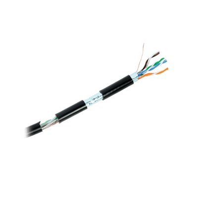 Bobina de cable de 152 m, Cat5e, FTP, blindado, para intemperie, color negro, UL, color negro, para aplicaciones en video vigilancia, redes de datos - SILYMX