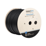 Bobina de cable FTP con Mensajero de Acero Cat6+ 23 AWG Uso en Intemperie y aplicaciones Aéreas Negro 305 Metros PRO-CAT-6-AIR - SILYMX