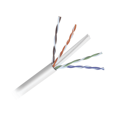 Bobina de cable de 305 metros de cable Cat6 de alto desempeño, super flexible, UL, Cobre, color blanco, para aplicaciones de video vigilancia y redes de datos - SILYMX