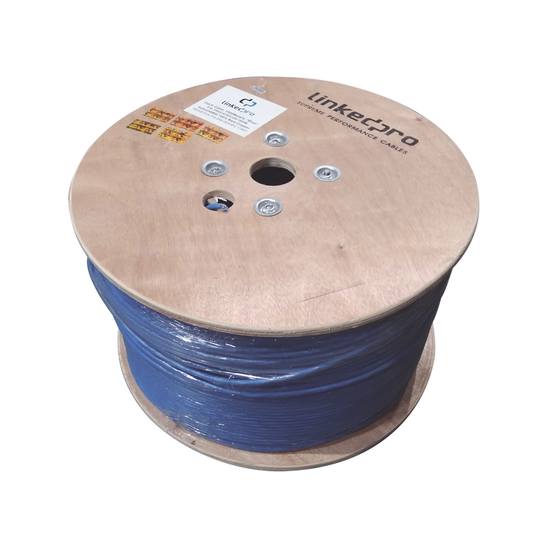 Bobina de Cable UTP Cat6+ LINKEDPRO 23 AWG 1000 Metros Color Azul PRO-CAT-6-PLUS/1000M - SILYMX