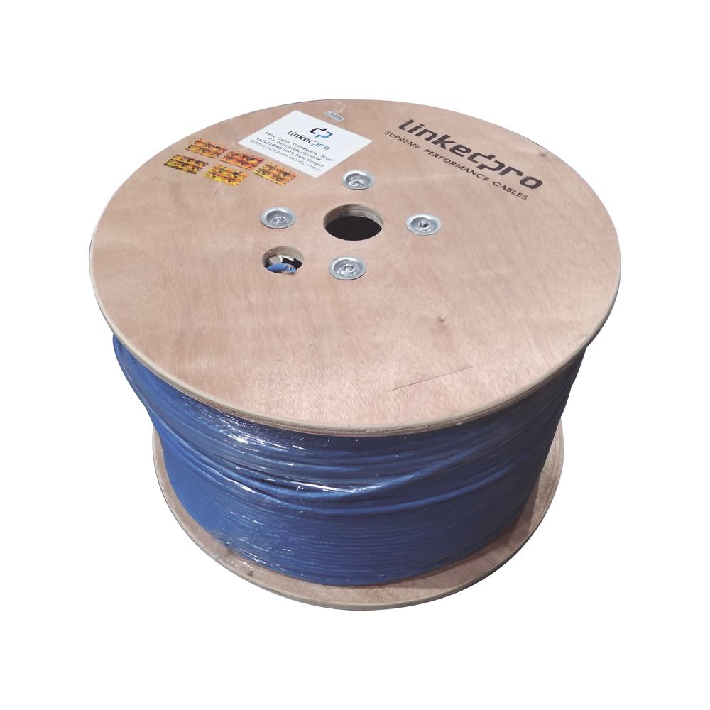 Bobina de Cable UTP Cat6+ LINKEDPRO 23 AWG 1000 Metros Color Azul PRO-CAT-6-PLUS/1000M