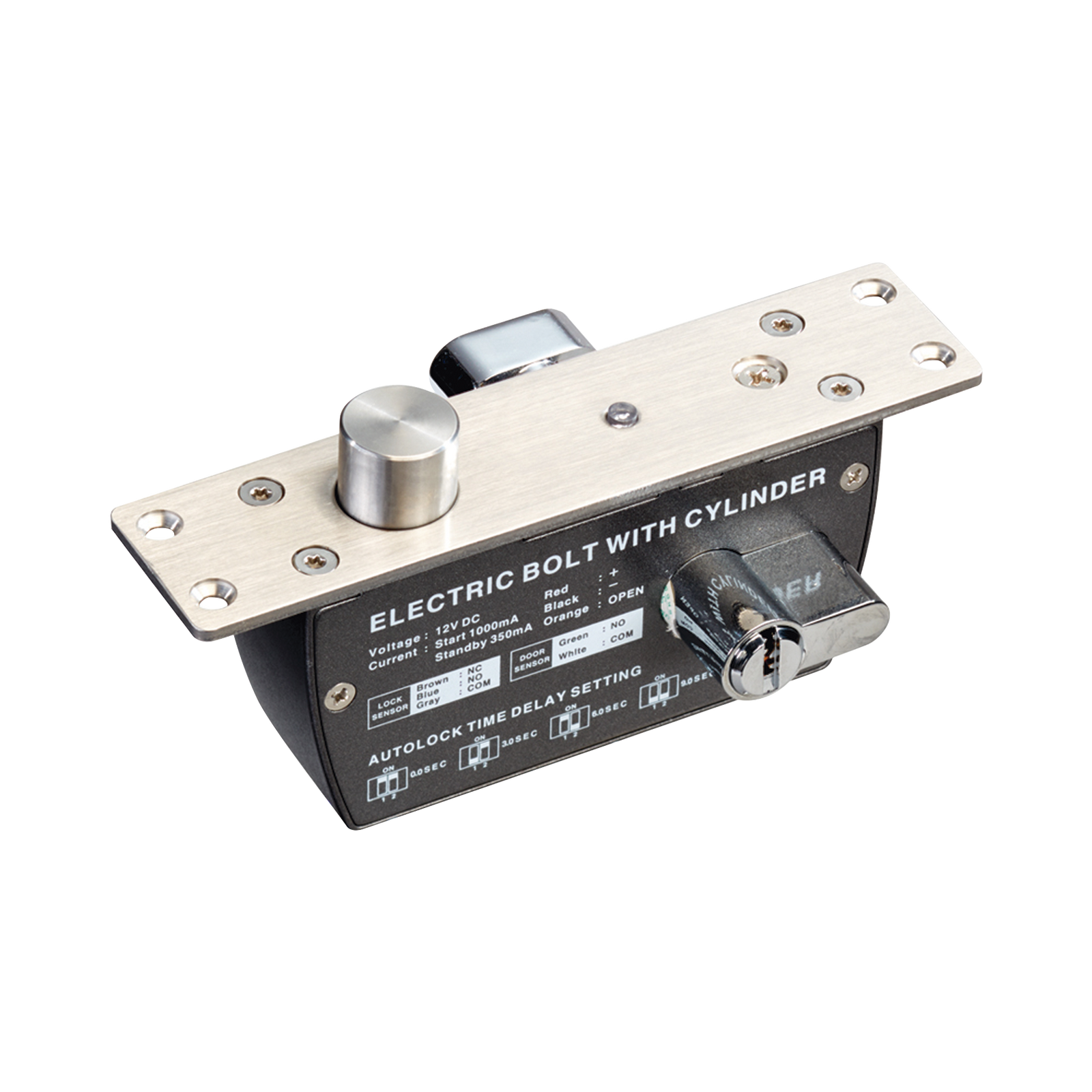 Cerradura de Perno 2000 kg de sujeción/ Abierta en caso de falla (Fail Safe)/ Con temporizador y Sensor de puerta - SILYMX