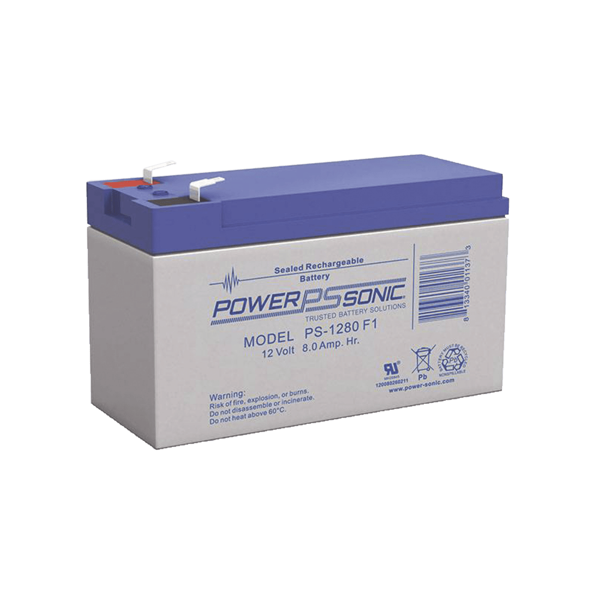 Batería de Respaldo UL de 12V 8AH / Ideal para Sistemas de Detección de Incendio / Control de Acceso / Intrusión / Videovigilancia / Terminales Tipo F1 - SILYMX