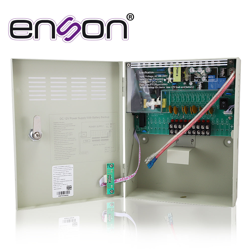 Fuente De Poder Tipo Caja 12vdc 10amp 9 Canales De 1.1amp Cada Uno Espacio Para Batería De Respaldo (no Incluye Batería) - SILYMX