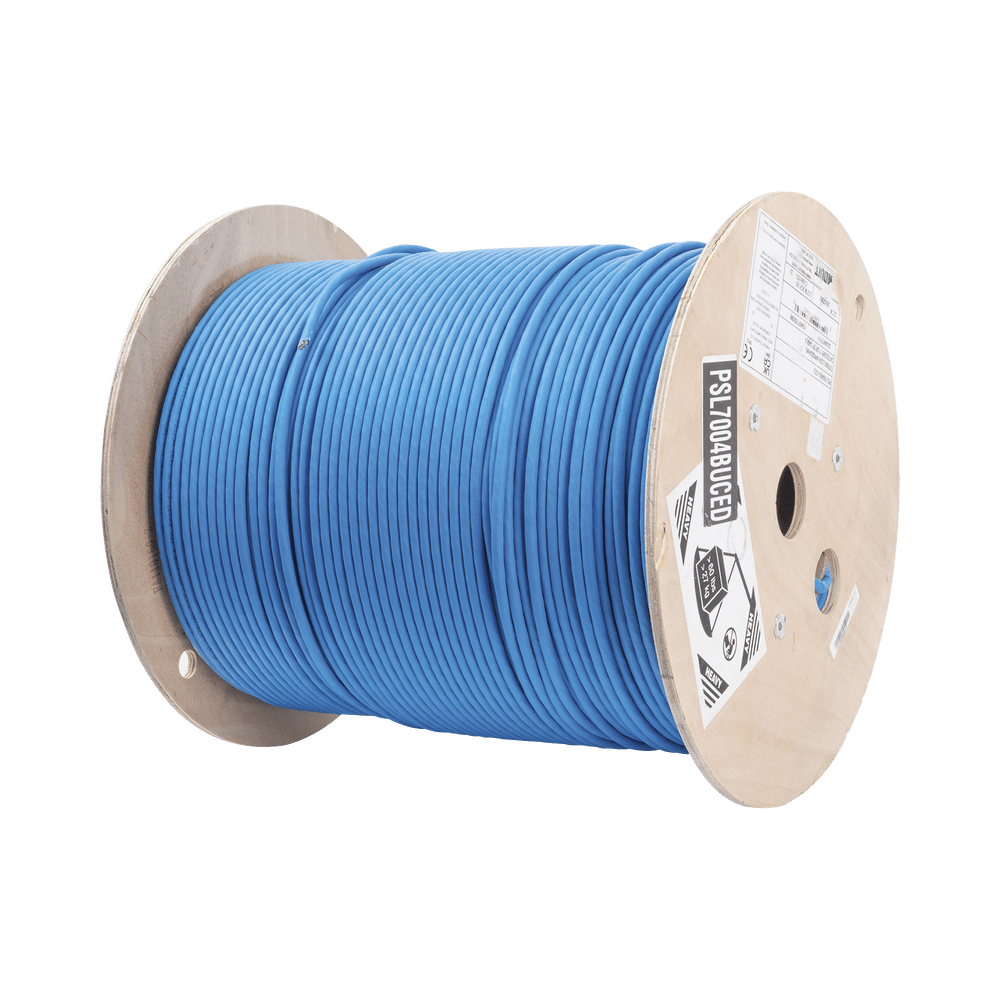 Bobina de Cable Panduit Blindado S/FTP de 4 pares Cat7 Inmune a Ruido e Interferencias LSZH (Bajo humo Cero Halógenos) Color Azul Bobina de 500 m - SILYMX