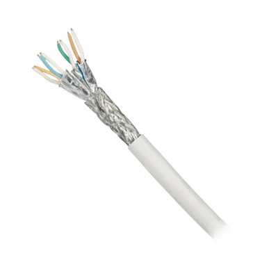 Bobina de Cable Blindado S/FTP de 4 pares, Cat7, Inmune a Ruido e Interferencias, LSZH (Bajo humo, Cero Halógenos), Color Blanco, Bobina de 500 m - SILYMX