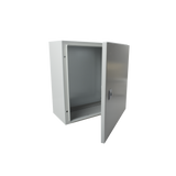 Gabinete de Acero IP66 Uso en Intemperie 400 x 400 x 200 mm con Placa Trasera Interior y Compuerta Inferior Atornillable PST-4040-20A - SILYMX
