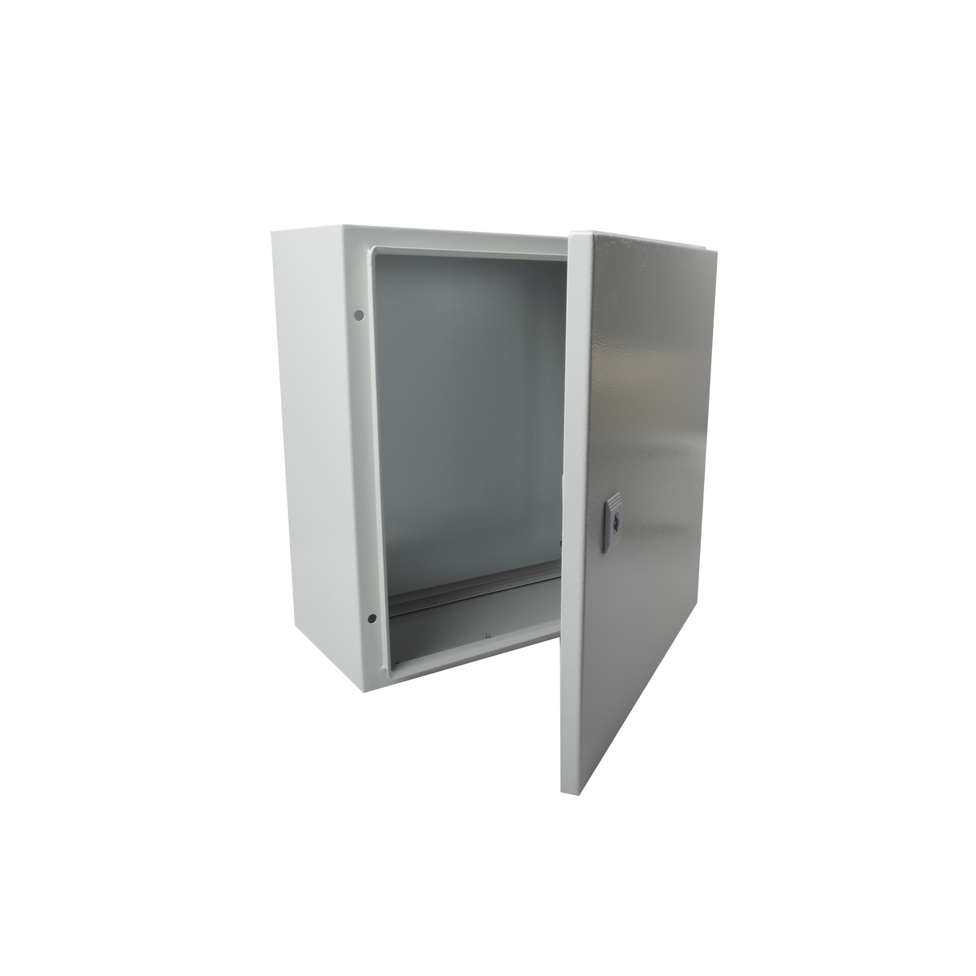Gabinete de Acero IP66 Uso en Intemperie 400 x 400 x 200 mm con Placa Trasera Interior y Compuerta Inferior Atornillable PST-4040-20A - SILYMX