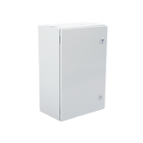 Gabinete de Acero IP66 Exterior 400 x 600 x 250 mm Placa Trasera Interior Metálica y Compuerta Inferior Atornillable Chapa y Llave T PST-4060-25A - SILYMX