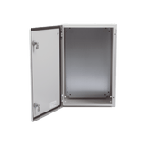 Gabinete de Acero IP66 Exterior 400 x 600 x 250 mm Placa Trasera Interior Metálica y Compuerta Inferior Atornillable Chapa y Llave T PST-4060-25A - SILYMX