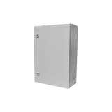 Gabinete de Acero IP66 Uso en Intemperie (500 x 700 x 250 mm) con Placa Trasera Interior y Compuerta Inferior Atornillable (Incluye Chapa y Llave) - SILYMX