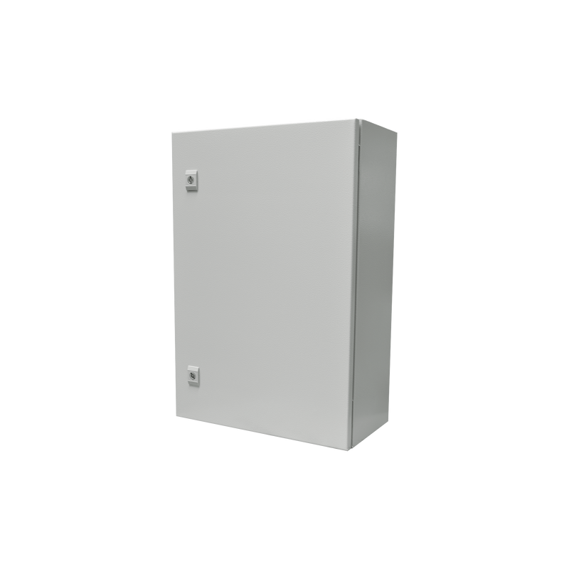 Gabinete de Acero IP66 Uso en Intemperie (500 x 700 x 250 mm) con Placa Trasera Interior y Compuerta Inferior Atornillable (Incluye Chapa y Llave) - SILYMX