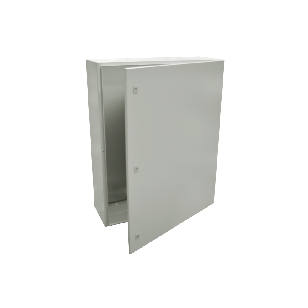 Gabinete de Acero IP66 Uso en Intemperie (800 x 1000 x 300 mm) con Placa Trasera Interior y Compuerta Inferior Atornillable (Incluye Chapa y Llave)