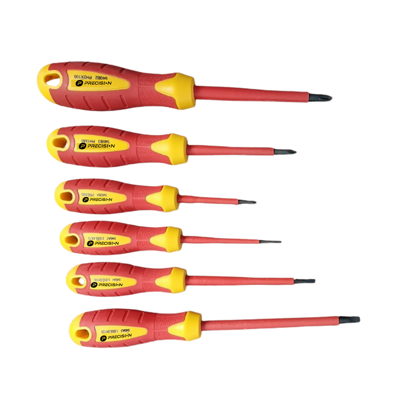 Juego de 6 desarmadores Aislados bicolor 1000v metal - SILYMX