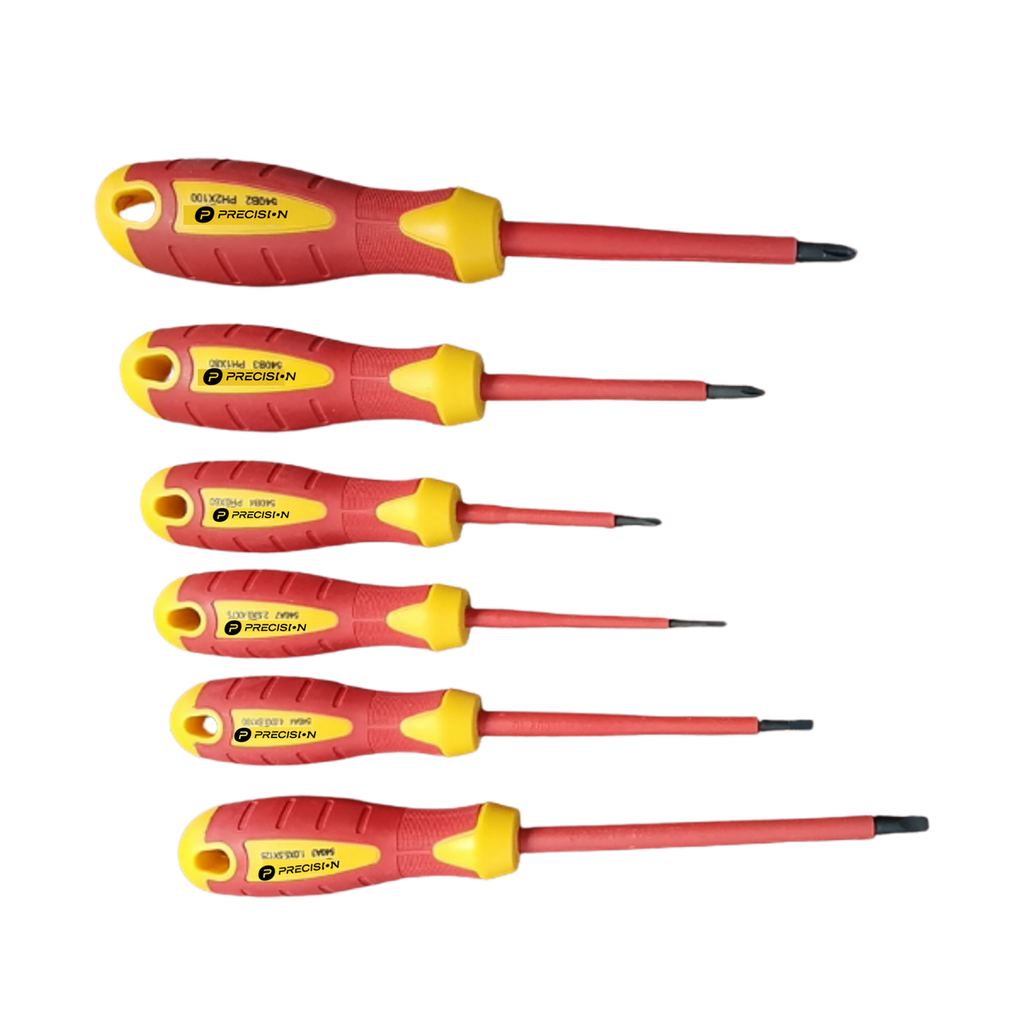 Juego de 6 desarmadores Aislados bicolor 1000v metal - SILYMX