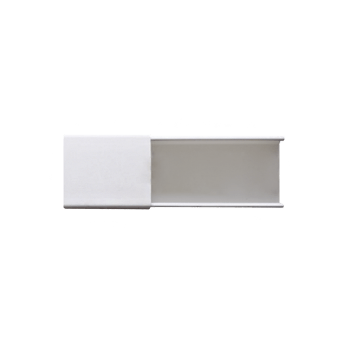 Canaleta blanca sin división, de PVC auto extinguible, 48 x 16 x tramo 2.5m (6101-01260 - SILYMX