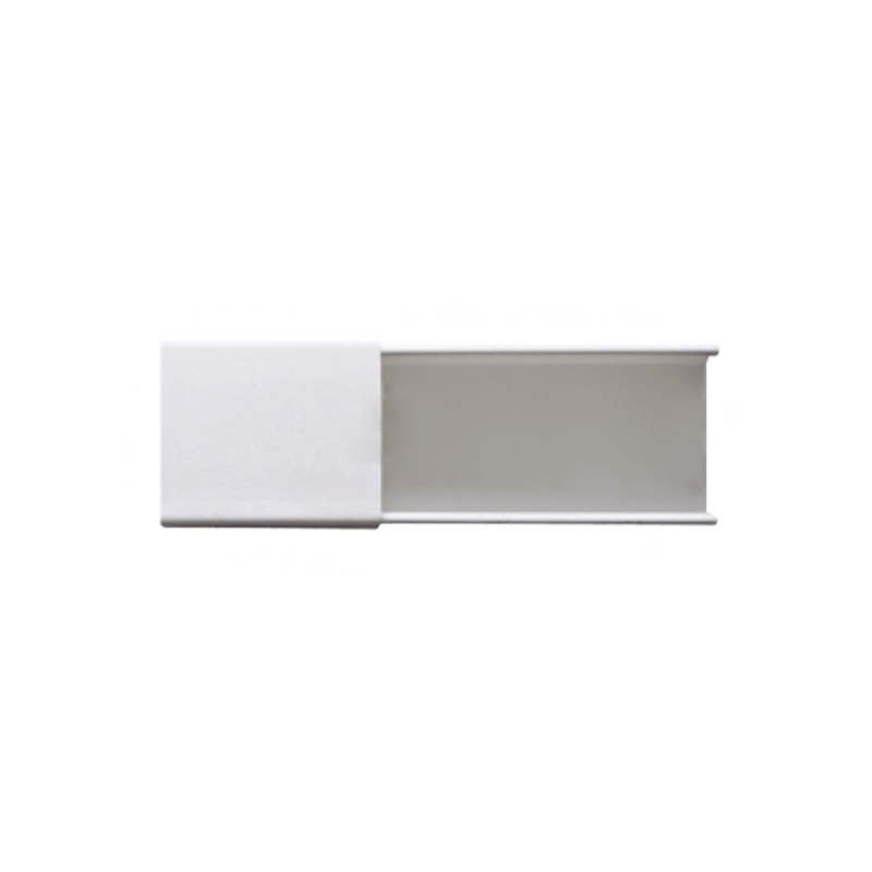 Canaleta blanca sin división, de PVC auto extinguible, 48 x 16 x tramo 2.5m (6101-01260 - SILYMX