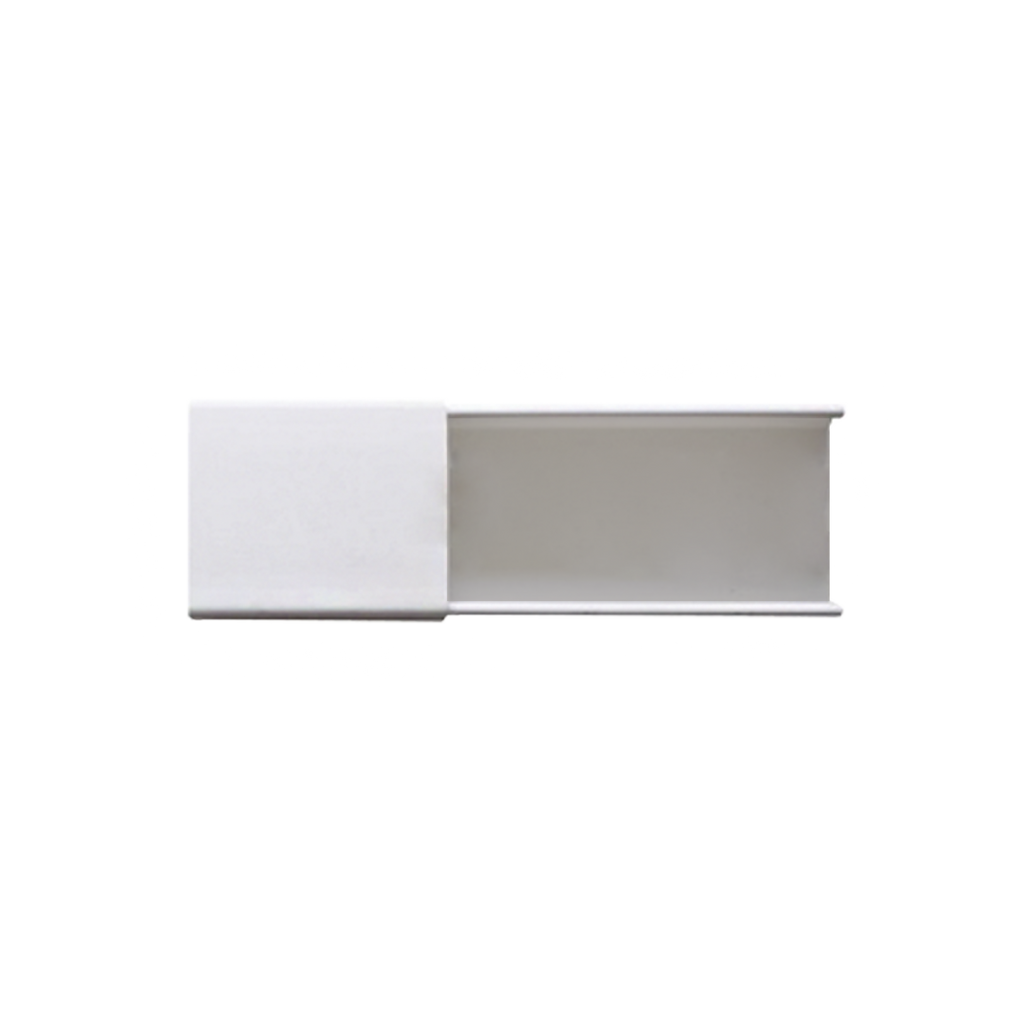 Canaleta blanca sin división, de PVC auto extinguible, 48 x 16 x tramo 2.5m (6101-01260