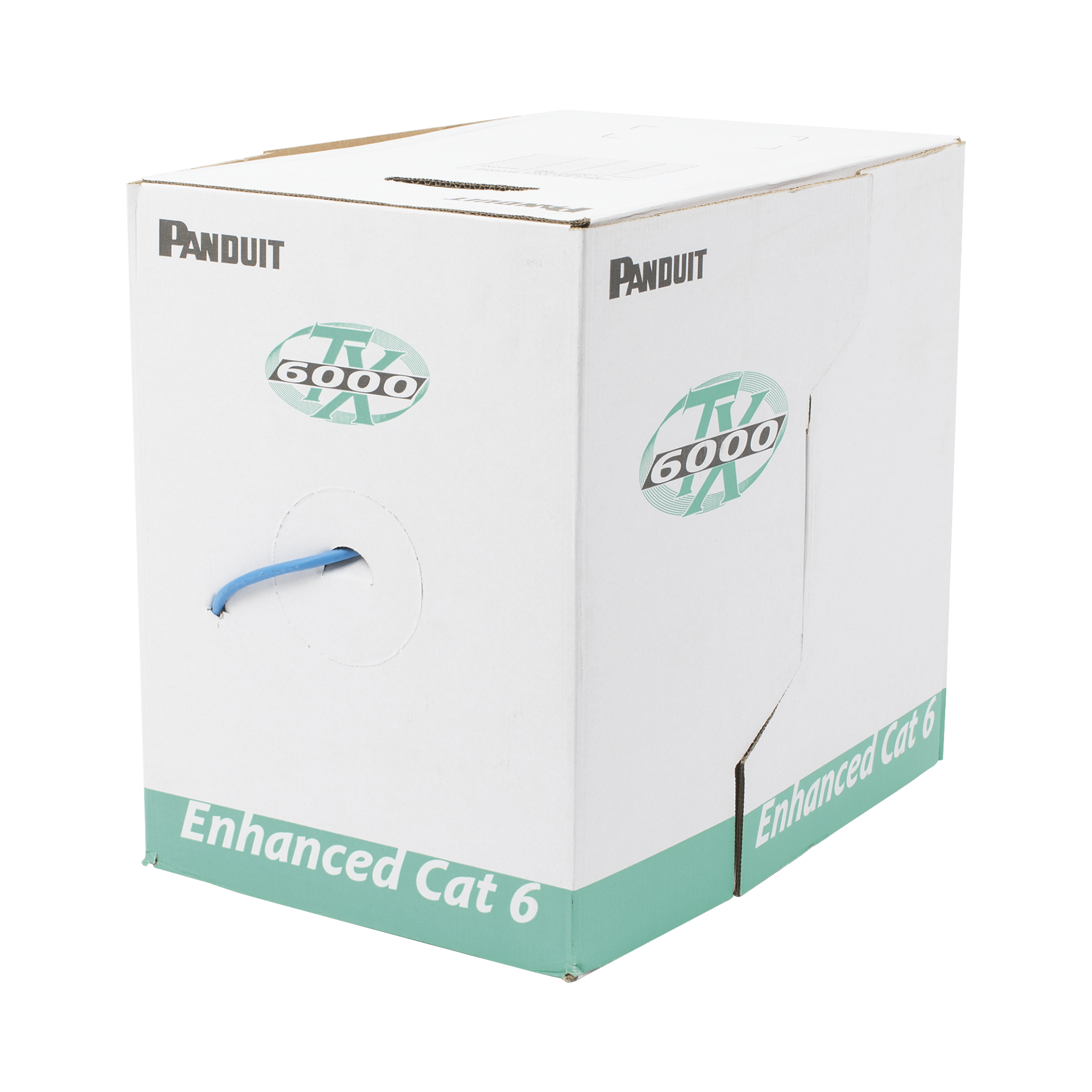 Bobina de Cable UTP 305 m. de Cobre TX6000™ PanNet Reelex Azul Categoría 6 Mejorado (23 AWG) LSZH (Bajo Humo Cero Halógenos) de 4 pares - SILYMX