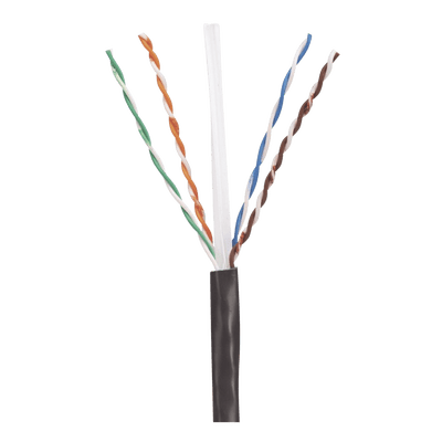 Bobina de Cable UTP de 4 Pares, PanNet, Para Exterior con Gel, Cat6 (23 AWG), Industrial para Climas Extremos, Color Negro, 305m - SILYMX