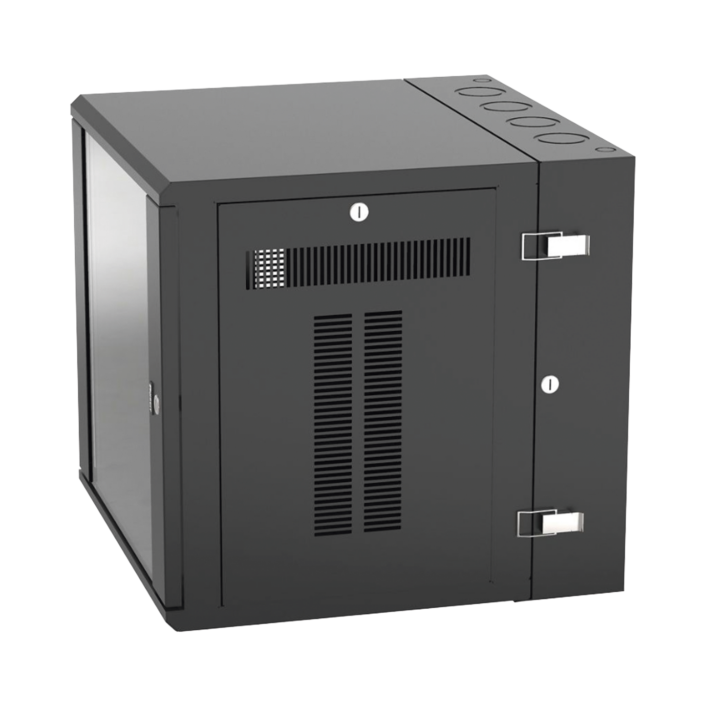 Gabinete Panzone De Montaje En Pared De 19In Puerta Con Ventana De Seguridad 12 Ur 635Mm De Profundidad Color Negro - SILYMX