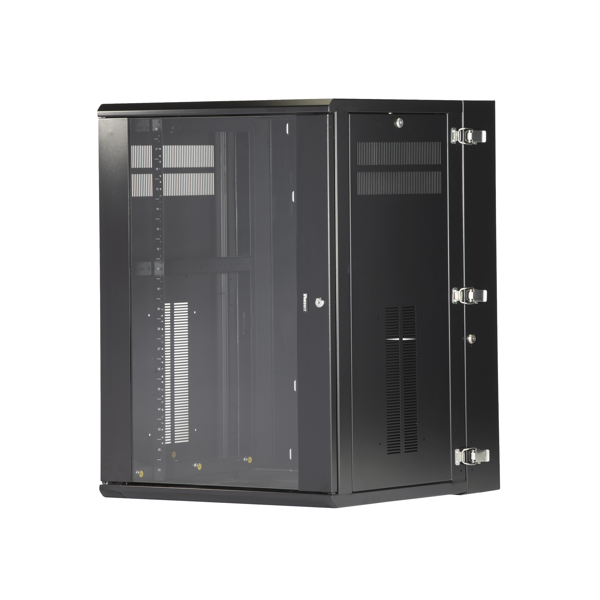 Gabinete Panzone De Montaje En Pared De 19In Puerta Con Ventana De Seguridad 18 Ur 635Mm De Profundidad Color Negro - SILYMX