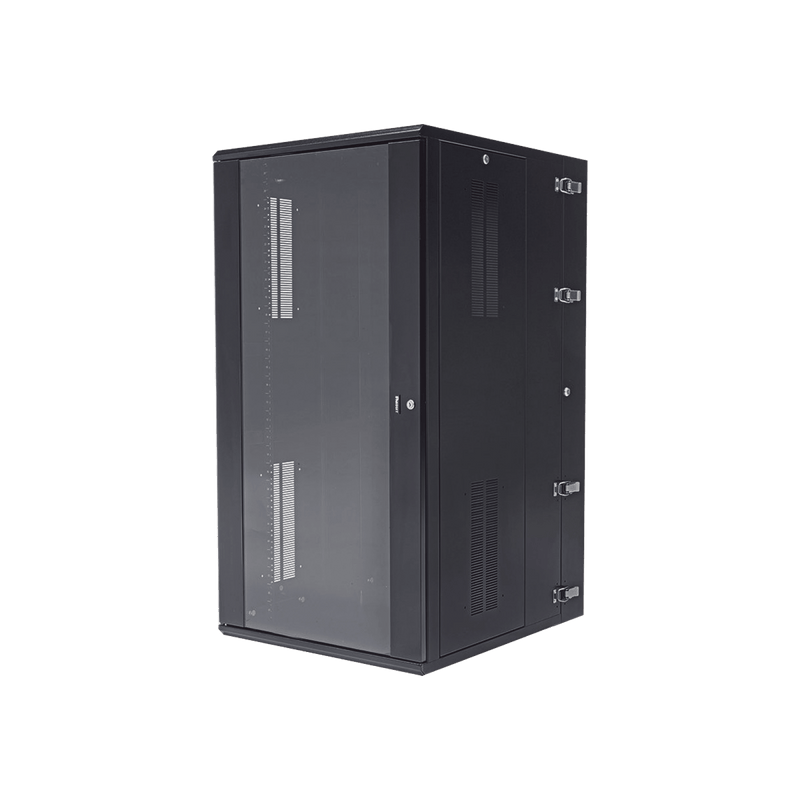 Gabinete Panzone De Montaje En Pared De 19In Puerta Con Ventana De Seguridad 26 Ur 762Mm De Profundidad Color Negro PZWMC2630W - SILYMX