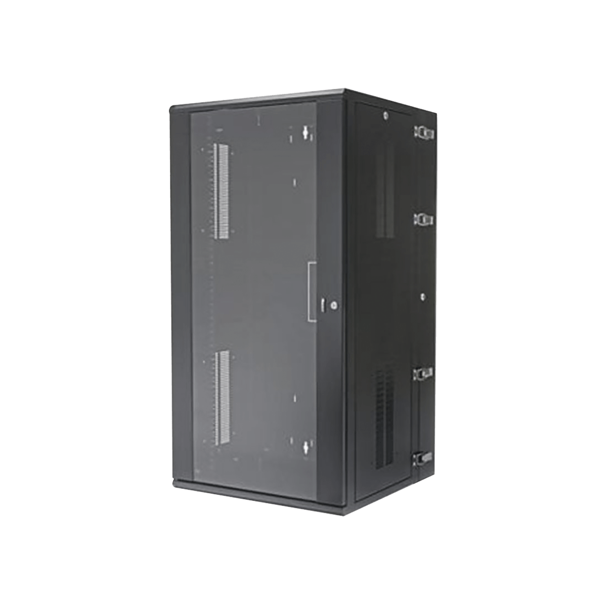 Gabinete Panzone De Montaje En Pared De 19In Puerta Con Ventana De Seguridad 26 Ur 635Mm De Profundidad Color Negro PZWMC26W - SILYMX