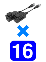 UTEPO UTP101PHD6PAK16 - 16 Pares de transceptores pasivos HD / Diseño para empalmes ordenados / Distancias CVI 720p a 300M / 1080p A 250M / 4 MP A 200M / 4K A 150M - SILYMX