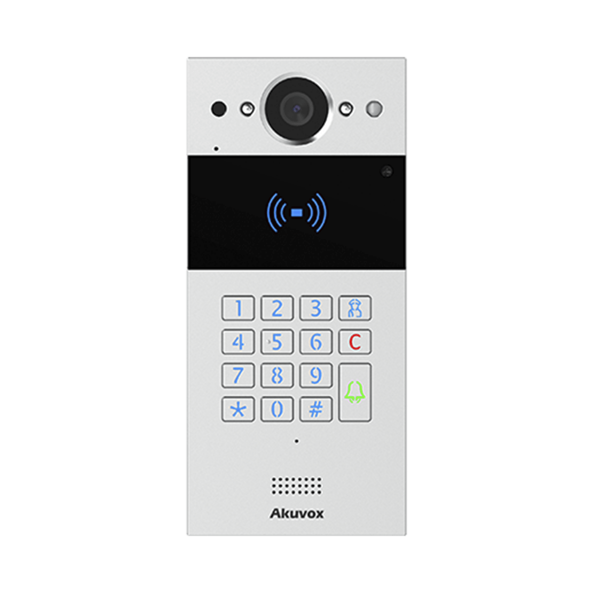 Video portero SIP Akuvox con teclado y lector de tarjetas Notificación a app Notificación por llamada telefónica Configuración en la nube - SILYMX