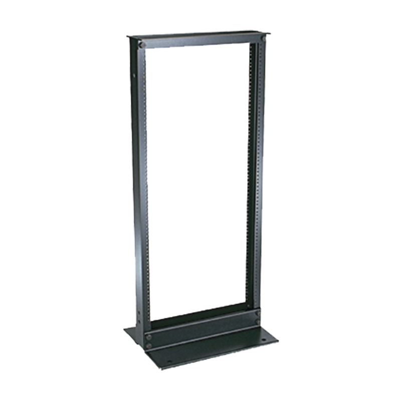 Rack De Dos Postes Estándar De 19 In Rieles Numerados Y Roscados #12-24 Fabricado En Aluminio 24 Unidades De Rack Color Negro - SILYMX