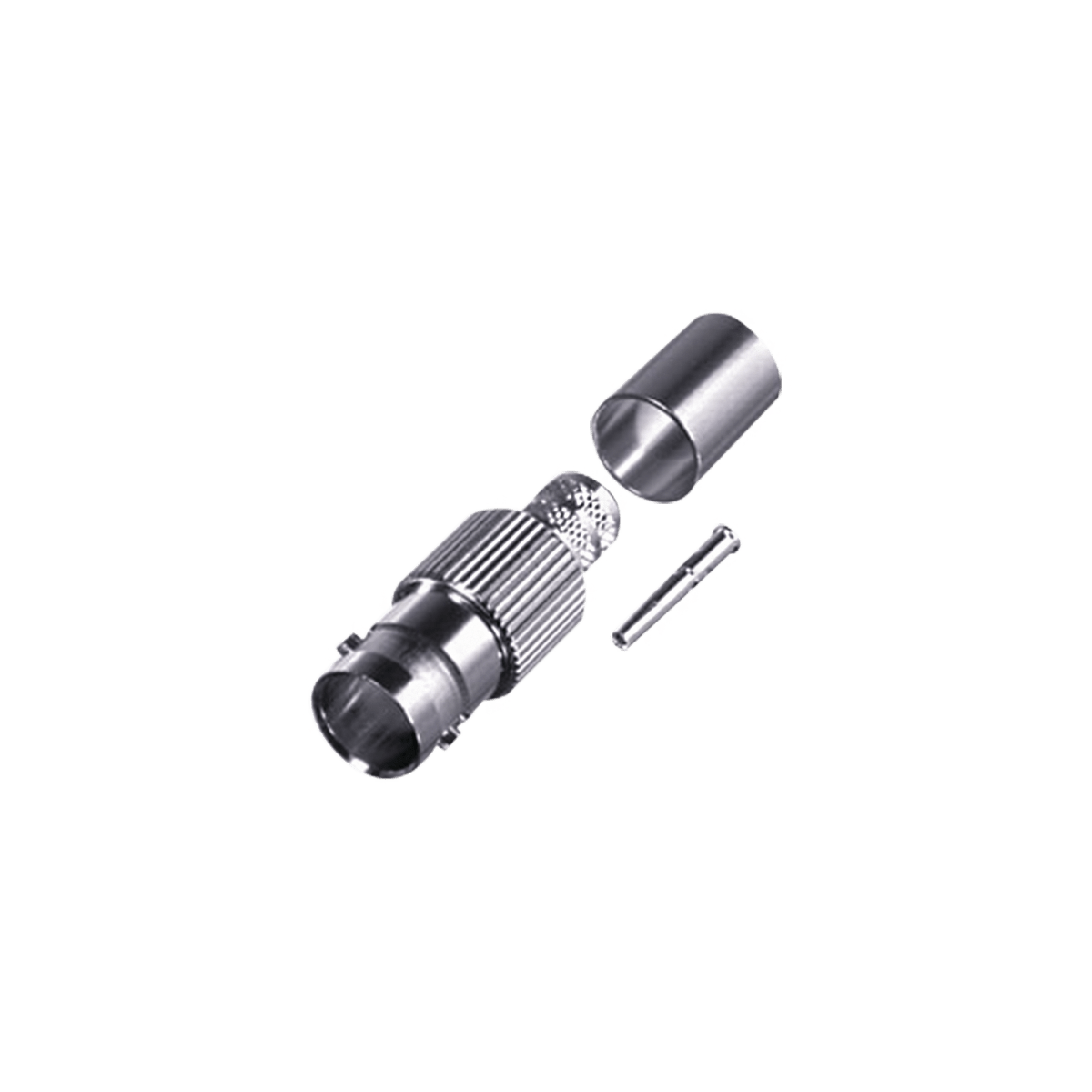 Conector BNC Hembra de 75 Ohm, Anillo Plegable para Cable RG-6/U, Níquel/ Oro/ Teflón. - SILYMX