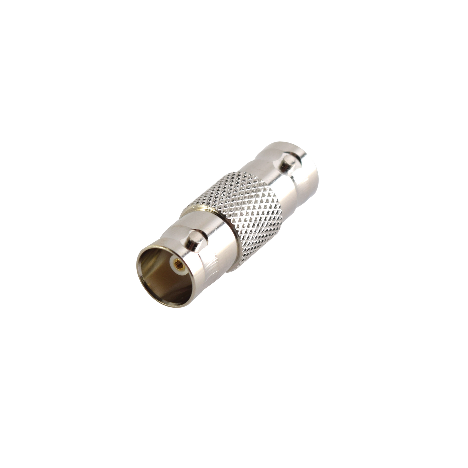 Adaptador Tipo Barril para 75 Ohm, de Conector BNC Hembra a BNC Hembra, Níquel/ Oro/ Teflón. - SILYMX
