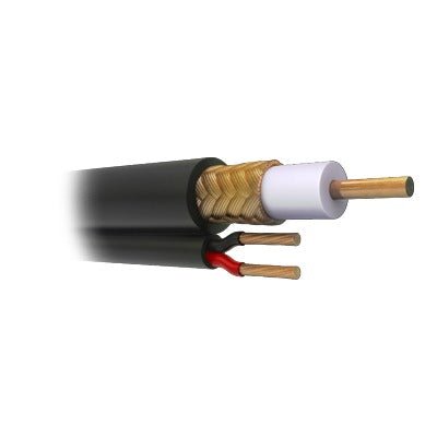 Bobina de 305 metros de Cable Coaxial RG59 Siamés, Malla de Cobre, HECHO EN MÉXICO, Optimizado para HD. Aplicación para intemperie.  ( Forro grabado con la marca SYSCOM ) - SILYMX