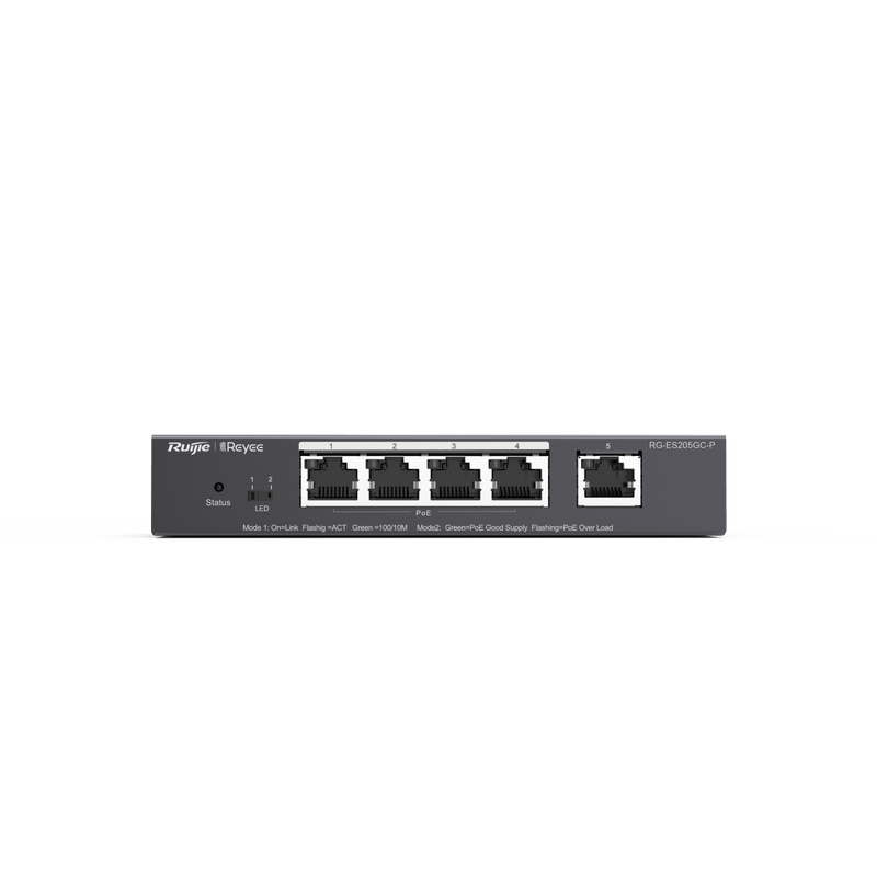Switch Administrable PoE con 5 puertos Gigabit, 4 PoE 802.3af/at, gestión gratuita desde la nube, 54w - SILYMX